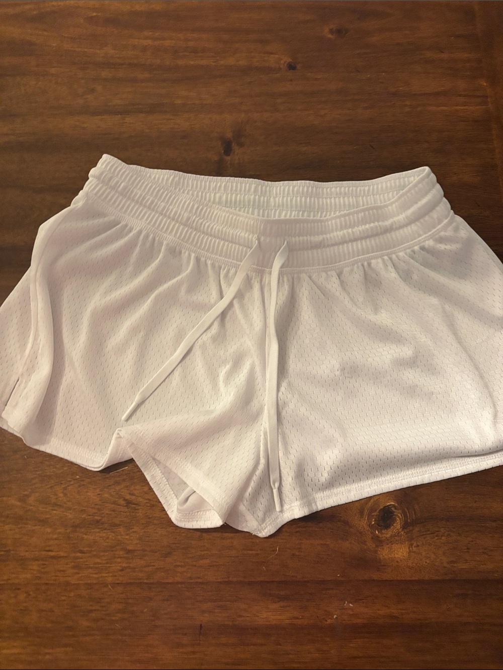 Champion White Athletic Mesh Drawstring Shorts